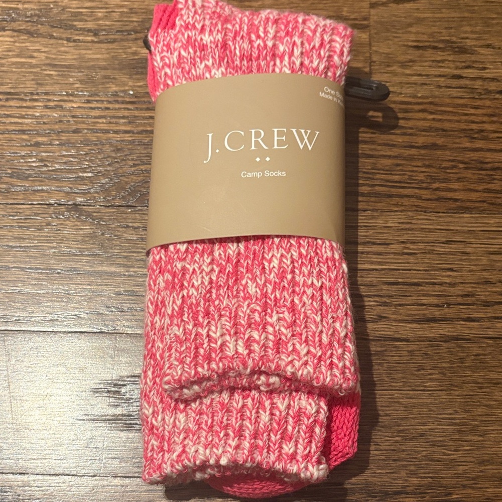 Bright pink Jcrew camp socks